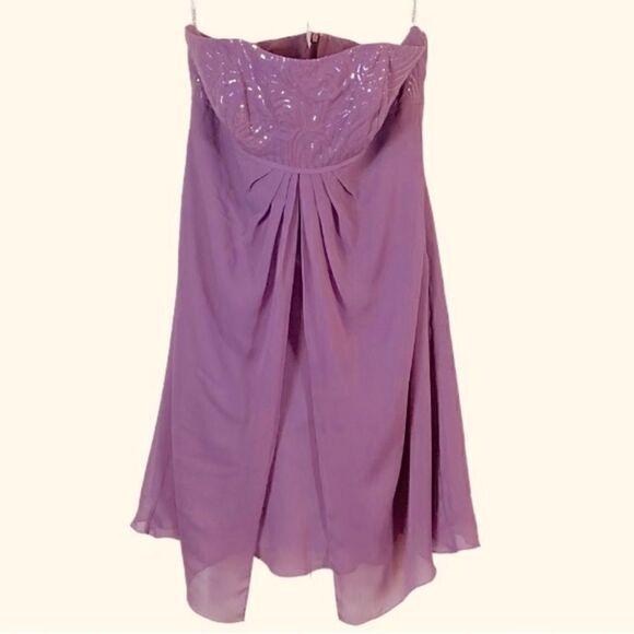 David’s Bridal Lavender Strapless Dress, Size 14, NWT - Picture 1 of 8